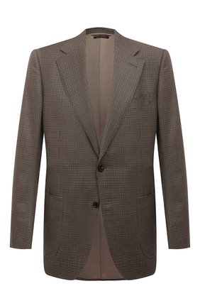 Мужской пиджак из смеси шерсти и шелка TOM FORD коричневого цвета по цене 259000 руб., арт. 732R13/11A740 | Фото 1 Мужской пиджак из смеси шерсти и шелка TOM FORD коричневого цвета, арт. 732R13/11A740 | Фото 1