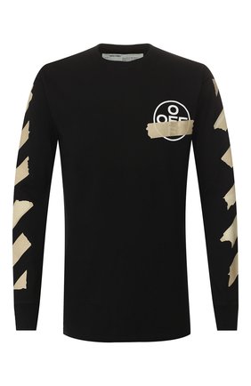 Мужская хлопковый лонгслив OFF-WHITE черного цвета по цене 18250 руб., арт. 0MAB001R201850021048 | Фото 1 Мужская хлопковый лонгслив OFF-WHITE черного цвета, арт. 0MAB001R201850021048 | Фото 1
