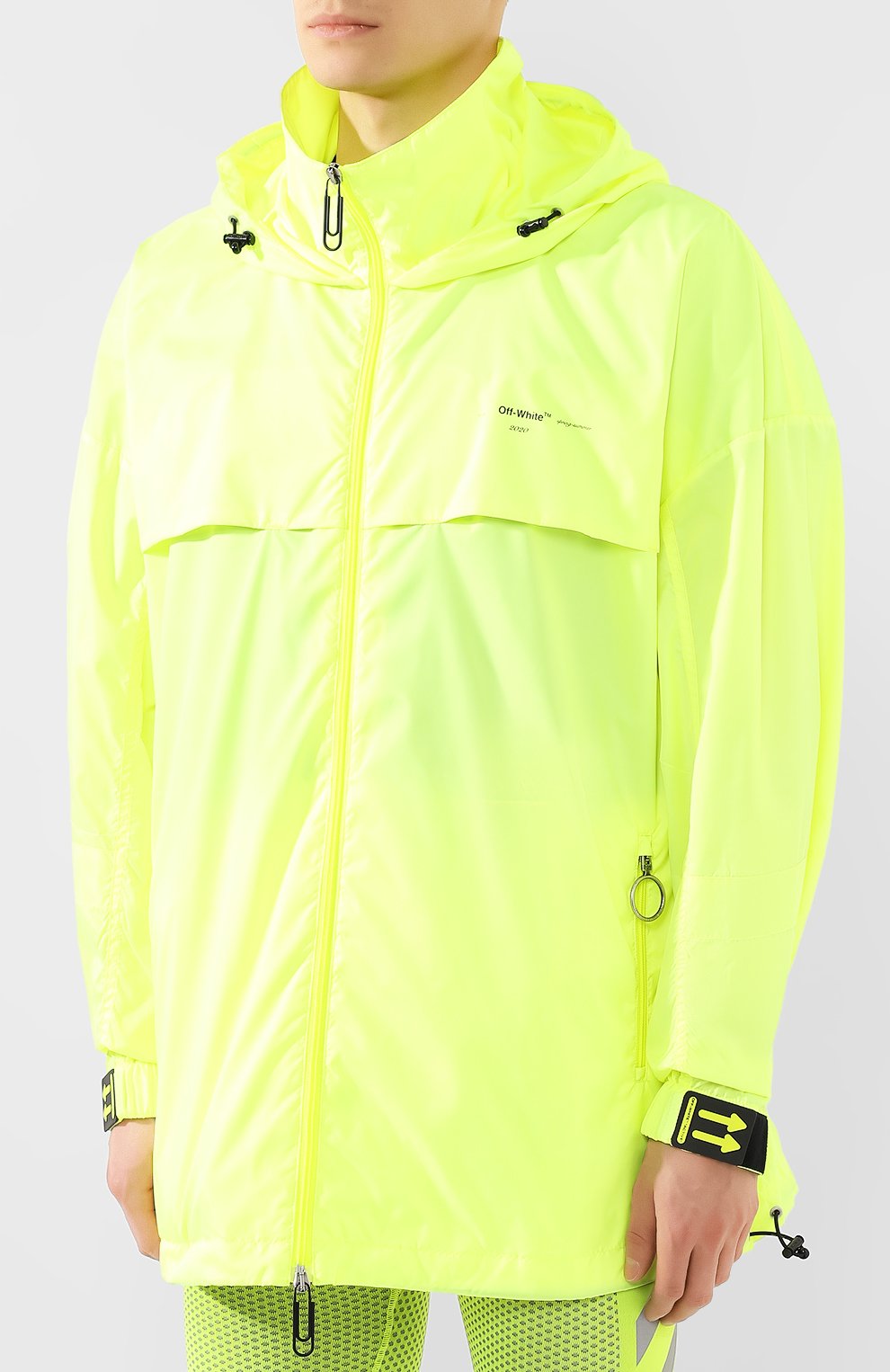 Мужская куртка OFF-WHITE желтого цвета, арт. 0MEB014R20D160216210 | Фото 3 (Кросс-КТ: Куртка, Ветровка; Рукава: Длинные; Длина (верхняя одежда): До середины бедра; Материал внешний: Синтетический матер�иал, Полиэстер; Материал подклада: Синтетический материал; Мужское Кросс-КТ: Верхняя одежда; Статус проверки: Проверена категория)
