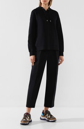 Женские хлопковые брюки GIORGIO ARMANI темно-синего цвета по цене 75900 руб., арт. 3HAP52/AJZGZ | Фото 2 Женские хлопковые брюки GIORGIO ARMANI темно-синего цвета, арт. 3HAP52/AJZGZ | Фото 2
