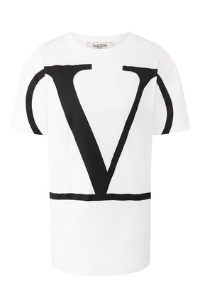 Женская хлопковая футболка VALENTINO белого цвета по цене 31000 руб., арт. TB3MG04K55M | Фото 1 Женская хлопковая футболка VALENTINO белого цвета, арт. TB3MG04K55M | Фото 1