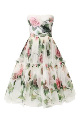 Женское шелковое платье DOLCE & GABBANA белого цвета по цене 299500 руб., арт. F6I0DT/HS19T | Фото 1 Женское шелковое платье DOLCE & GABBANA белого цвета, арт. F6I0DT/HS19T | Фото 1