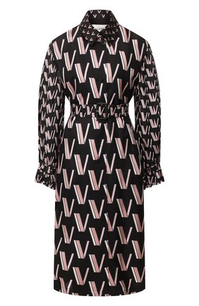 Женский шелковый плащ VALENTINO черно-белого цвета по цене 352500 руб., арт. TB3CA4K554R | Фото 1 Женский шелковый плащ VALENTINO черно-белого цвета, арт. TB3CA4K554R | Фото 1