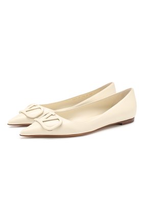 Кожаные балетки Valentino Garavani VLOGO | Фото №1 Кожаные балетки Valentino Garavani VLOGO | Фото №1