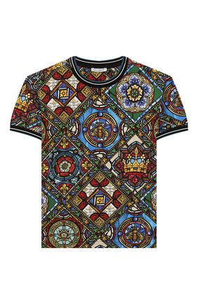 Детская хлопковая футболка DOLCE & GABBANA разноцветного цвета по цене 9100 руб., арт. L4JT8A/HS7AI/2-6 | Фото 1 Детская хлопковая футболка DOLCE & GABBANA разноцветного цвета, арт. L4JT8A/HS7AI/2-6 | Фото 1