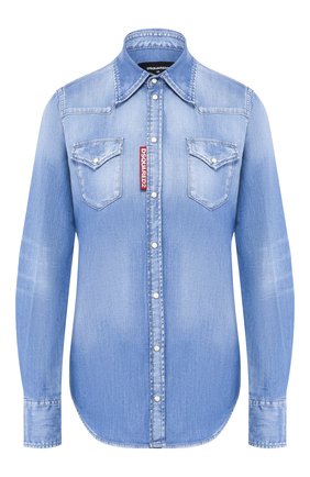 Женская джинсовая рубашка DSQUARED2 синего цвета по цене 36600 руб., арт. S75DL0715/S30341 | Фото 1 Женская джинсовая рубашка DSQUARED2 синего цвета, арт. S75DL0715/S30341 | Фото 1