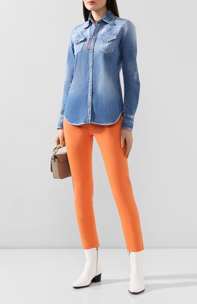 Женская джинсовая рубашка DSQUARED2 синего цвета по цене 36600 руб., арт. S75DL0715/S30341 | Фото 2 Женская джинсовая рубашка DSQUARED2 синего цвета, арт. S75DL0715/S30341 | Фото 2