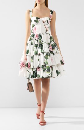 Женское хлопковое платье DOLCE & GABBANA белого цвета по цене 154000 руб., арт. F6I0BT/HS5FZ | Фото 2 Женское хлопковое платье DOLCE & GABBANA белого цвета, арт. F6I0BT/HS5FZ | Фото 2