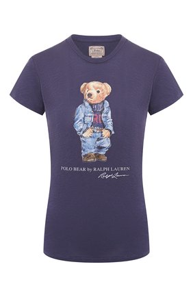 Женская хлопковая футболка POLO RALPH LAUREN синего цвета по цене 8920 руб., арт. 211785567 | Фото 1 Женская хлопковая футболка POLO RALPH LAUREN синего цвета, арт. 211785567 | Фото 1