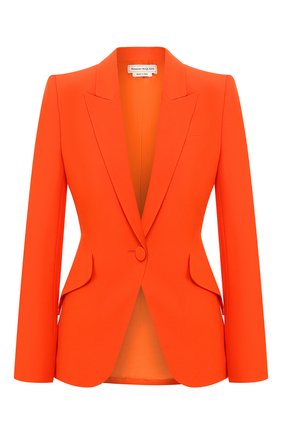 Женский жакет ALEXANDER MCQUEEN оранжевого цвета по цене 142500 руб., арт. 610628/QEAAA | Фото 1 Женский жакет ALEXANDER MCQUEEN оранжевого цвета, арт. 610628/QEAAA | Фото 1 (Материал внешний: Синтетический материал, Вискоза; Материал подклада: Купро; Случай: Формальный; Длина (для топов): Стандартные; Рукава: Длинные; 1-2-бортные: Однобортные; Женское Кросс-КТ: Жакет-одежда; Статус проверки: Проверена категория)