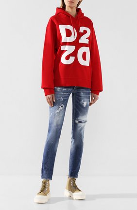 Женские джинсы DSQUARED2 синего цвета по цене 36600 руб., арт. S72LB0278/S30664 | Фото 2 Женские джинсы DSQUARED2 синего цвета, арт. S72LB0278/S30664 | Фото 2