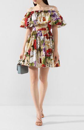 Женское хлопковое платье DOLCE & GABBANA бежевого цвета по цене 104500 руб., арт. F63X7T/HS5GA | Фото 2 Женское хлопковое платье DOLCE & GABBANA бежевого цвета, арт. F63X7T/HS5GA | Фото 2