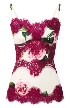Женский топ из смеси шелка и хлопка DOLCE & GABBANA белого цвета по цене 104500 руб., арт. F74E1T/FSAZD | Фото 1 Женский топ из смеси шелка и хлопка DOLCE & GABBANA белого цвета, арт. F74E1T/FSAZD | Фото 1