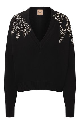 Женская хлопковый свитер NUDE черного цвета по цене 34900 руб., арт. 1101721/V NECK SWEATER | Фото 1 Женская хлопковый свитер NUDE черного цвета, арт. 1101721/V NECK SWEATER | Фото 1