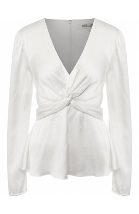 Женская шелковая блузка DIANE VON FURSTENBERG белого цвета по цене 27850 руб., арт. 14407DVF | Фото 1 Женская шелковая блузка DIANE VON FURSTENBERG белого цвета, арт. 14407DVF | Фото 1
