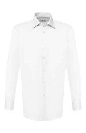 Мужская хлопковая сорочка BRIONI белого цвета по цене 46950 руб., арт. RCLU3K/PZ003 | Фото 1 Мужская хлопковая сорочка BRIONI белого цвета, арт. RCLU3K/PZ003 | Фото 1 (Длина (для топов): Стандартные; Рукава: Длинные; Материал внешний: Хлопок; Мужское Кросс-КТ: Сорочка-одежда; Статус проверки: Проверена категория; Случай: Формальный; Принт: Однотонные; Манжеты: На пуговицах; Воротник: Акула; Региональные ограничения белый список (Axapta Mercury): RU)