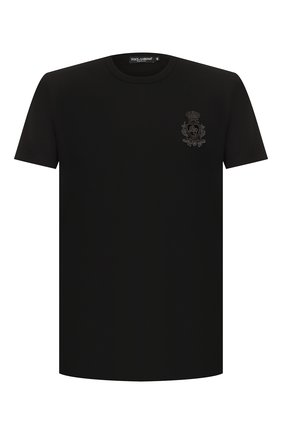 Мужская хлопковая футболка DOLCE & GABBANA черного цвета по цене 49750 руб., арт. G8KBAZ/G7VKV | Фото 1 Мужская хлопковая футболка DOLCE & GABBANA черного цвета, арт. G8KBAZ/G7VKV | Фото 1