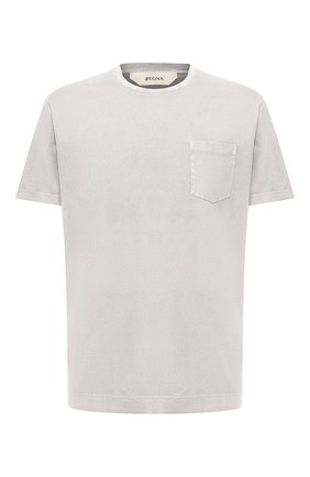 Мужская хлопковая футболка Z ZEGNA светло-серого цвета по цене 15150 руб., арт. VU373/ZZ679 | Фото 1 Мужская хлопковая футболка Z ZEGNA светло-серого цвета, арт. VU373/ZZ679 | Фото 1