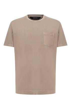 Мужская хлопковая футболка Z ZEGNA хаки цвета по цене 15150 руб., арт. VU373/ZZ679 | Фото 1 Мужская хлопковая футболка Z ZEGNA хаки цвета, арт. VU373/ZZ679 | Фото 1