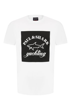 Мужская хлопковая футболка PAUL&SHARK белого цвета по цене 10350 руб., арт. E20P1117 | Фото 1 Мужская хлопковая футболка PAUL&SHARK белого цвета, арт. E20P1117 | Фото 1