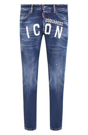 Мужские джинсы DSQUARED2 синего цвета, арт. S79LA0001/S30663 | Фото 1 (Материал внешний: Хлопок, Деним; Длина (брюки, джинсы): Стандартные; Силуэт М (брюки): Узкие; Кросс-КТ: Деним; Детали: Потертости; Статус проверки: Проверена категория)