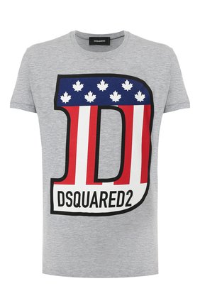 Мужская футболка из смеси хлопка и вискозы DSQUARED2 серого цвета по цене 21050 руб., арт. S74GD0671/S22146 | Фото 1 Мужская футболка из смеси хлопка и вискозы DSQUARED2 серого цвета, арт. S74GD0671/S22146 | Фото 1