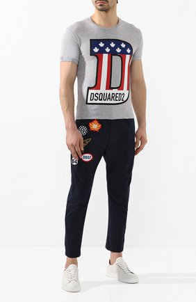 Мужская футболка из смеси хлопка и вискозы DSQUARED2 серого цвета по цене 21050 руб., арт. S74GD0671/S22146 | Фото 2 Мужская футболка из смеси хлопка и вискозы DSQUARED2 серого цвета, арт. S74GD0671/S22146 | Фото 2