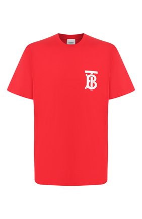 Мужская хлопковая футболка BURBERRY красного цвета, арт. 8025503 | Фото 1 (Материал внешний: Хлопок; Длина (для топов): Стандартные; Рукава: Короткие; Мужское Кросс-КТ: Футболка-одежда; Стили: Кэжуэл; Принт: С принтом; Статус проверки: Проверена категория)