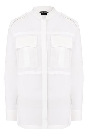 Женская шелковая рубашка TOM FORD белого цвета по цене 181500 руб., арт. CA3148-FAX075 | Фото 1 Женская шелковая рубашка TOM FORD белого цвета, арт. CA3148-FAX075 | Фото 1