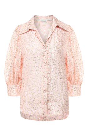 Женская шелковая блузка STELLA MCCARTNEY розового цвета, арт. 599773/S0A20 | Фото 1 (Рукава: Длинные; Длина (для топов): Стандартные; Материал внешний: Шелк; Женское Кросс-КТ: Блуза-одежда; Статус проверки: Проверена категория; Принт: С принтом)