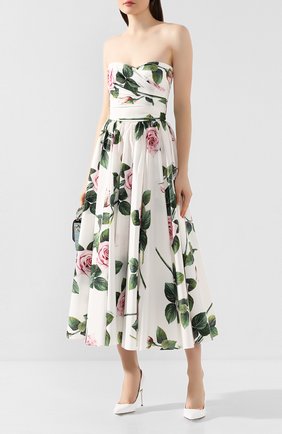Женское хлопковое платье DOLCE & GABBANA белого цвета по цене 145000 руб., арт. F6H7FT/HS5FZ | Фото 2 Женское хлопковое платье DOLCE & GABBANA белого цвета, арт. F6H7FT/HS5FZ | Фото 2