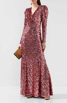 Женское платье-макси DOLCE & GABBANA розового цвета по цене 435500 руб., арт. F6H0UT/HLMZM | Фото 2 Женское платье-макси DOLCE & GABBANA розового цвета, арт. F6H0UT/HLMZM | Фото 2
