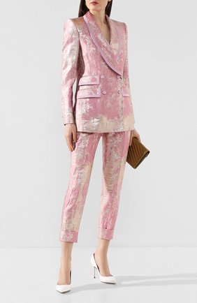 Женские брюки DOLCE & GABBANA розового цвета по цене 74350 руб., арт. FTBQ0T/HJMJR | Фото 2 Женские брюки DOLCE & GABBANA розового цвета, арт. FTBQ0T/HJMJR | Фото 2