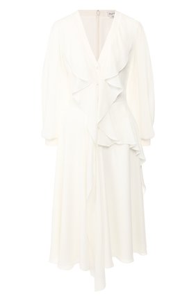 Женское шелковое платье ALEXANDER MCQUEEN белого цвета по цене 236000 руб., арт. 605638/QBAAF | Фото 1 Женское шелковое платье ALEXANDER MCQUEEN белого цвета, арт. 605638/QBAAF | Фото 1