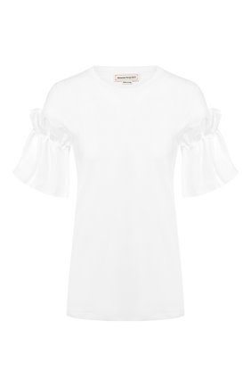 Женская хлопковая футболка ALEXANDER MCQUEEN белого цвета по цене 32600 руб., арт. 607097/QLAAA | Фото 1 Женская хлопковая футболка ALEXANDER MCQUEEN белого цвета, арт. 607097/QLAAA | Фото 1