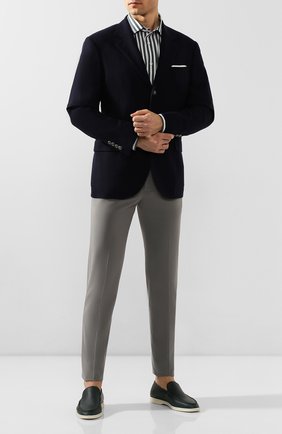 Мужские кожаные лоферы summer walk LORO PIANA зеленого цвета по цене 69950 руб., арт. FAI1528 | Фото 2 Мужские кожаные лоферы summer walk LORO PIANA зеленого цвета, арт. FAI1528 | Фото 2