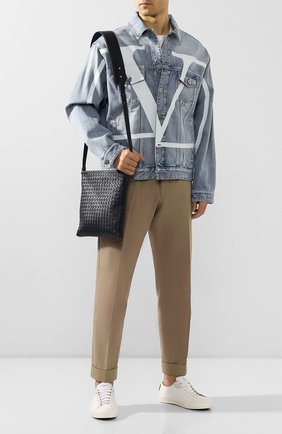 Мужская кожаная сумка BOTTEGA VENETA темно-синего цвета по цене 129000 руб., арт. 577534/VB0C6 | Фото 2 Мужская кожаная сумка BOTTEGA VENETA темно-синего цвета, арт. 577534/VB0C6 | Фото 2