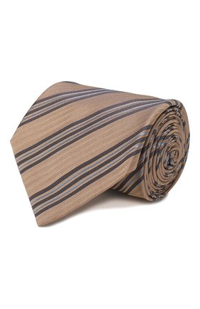 Мужской шелковый галстук BRIONI бежевого цвета, арт. 062I00/P9481 | Фото 1 (Материал: Текстиль, Шелк; Принт: С принтом; Региональные ограничения белый список (Axapta Mercury): RU)