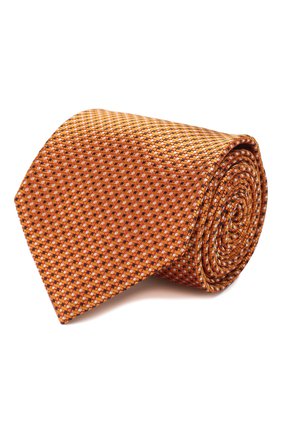 Мужской шелковый галстук BRIONI оранжевого цвета, арт. 062I00/P9488 | Фото 1 (Материал: Текстиль, Шелк; Принт: С принтом; Региональные ограничения белый список (Axapta Mercury): RU)