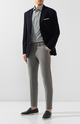 Мужская хлопковая рубашка ERMENEGILDO ZEGNA зеленого цвета по цене 34550 руб., арт. 701347/9MS0M2 | Фото 2 Мужская хлопковая рубашка ERMENEGILDO ZEGNA зеленого цвета, арт. 701347/9MS0M2 | Фото 2