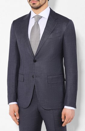 Мужской костюм из смеси шерсти и шелка ERMENEGILDO ZEGNA темно-синего цвета по цене 216500 руб., арт. 716026/25M22Y | Фото 2 Мужской костюм из смеси шерсти и шелка ERMENEGILDO ZEGNA темно-синего цвета, арт. 716026/25M22Y | Фото 2