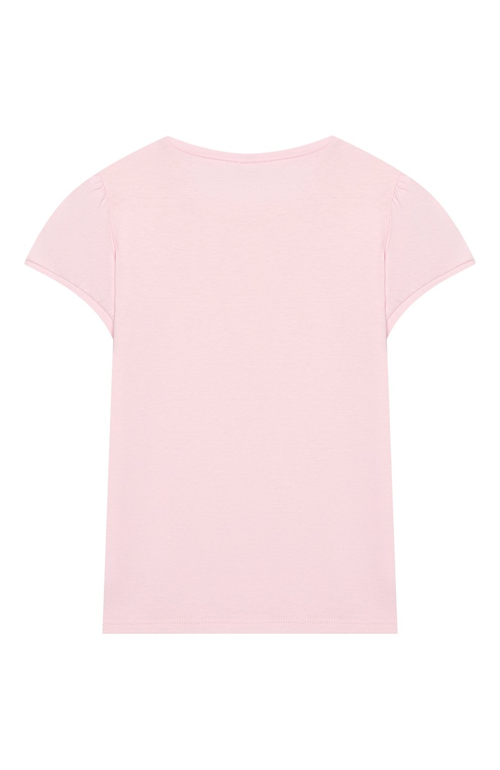 Детская хлопковая футболка IL GUFO светло-розового цвета, арт. P20TS249M0014/2A-4A | Фото 2 (Принт: Без принта; Девочки Кросс-КТ: футболка-одежда; Рукава: Короткие; Материал внешний: Хлопок)