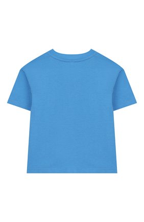 Детская хлопковая футболка STELLA MCCARTNEY синего цвета по цене 3240 руб., арт. 588492/S0JF9 | Фото 2 Детская хлопковая футболка STELLA MCCARTNEY синего цвета, арт. 588492/S0JF9 | Фото 2