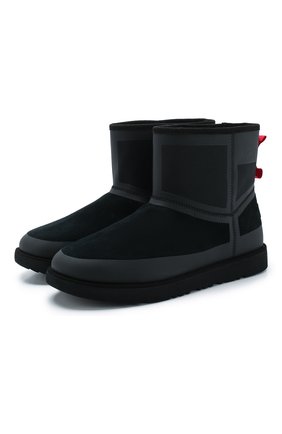 Мужские замшевые сапоги classic mini urban tech UGG черного цвета по цене 23000 руб., арт. 1103877_BTNL | Фото 1 Мужские замшевые сапоги classic mini urban tech UGG черного цвета, арт. 1103877_BTNL | Фото 1