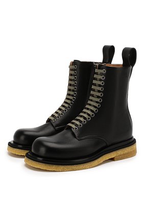 Мужские кожаные ботинки BOTTEGA VENETA черного цвета, арт. 610338/VBSB0 | Фото 1 (Материал внутренний: Натуральная кожа; Подошва: Плоская; Мужское Кросс-КТ: Ботинки-обувь; Материал внешний: Кожа; Материал утеплителя: Без утеплителя; Региональные ограничения белый список (Axapta Mercury): RU)