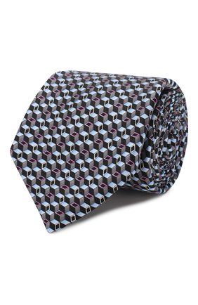 Мужской шелковый галстук ZILLI серого цвета, арт. 50242/TIES | Фото 1 (Материал: Текстиль, Шелк; Принт: С принтом)
