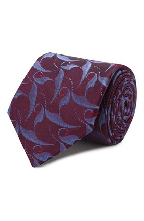 Мужской шелковый галстук ZILLI фиолетового цвета, арт. 50323/TIES | Фото 1 (Материал: Шелк, Текстиль; Принт: С принтом)