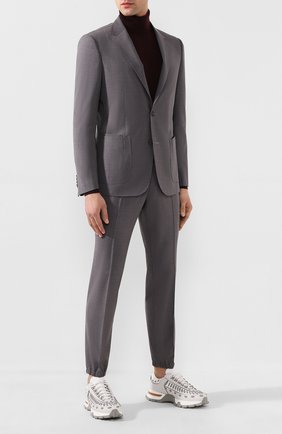 Мужской шерстяной костюм Z ZEGNA серого цвета по цене 170500 руб., арт. 724729/2XPYGW | Фото 1 Мужской шерстяной костюм Z ZEGNA серого цвета, арт. 724729/2XPYGW | Фото 1 (Рукава: Длинные; Материал внешний: Шерсть; Костюмы М: Однобортный; Стили: Кэжуэл)
