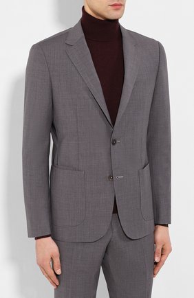 Мужской шерстяной костюм Z ZEGNA серого цвета по цене 170500 руб., арт. 724729/2XPYGW | Фото 2 Мужской шерстяной костюм Z ZEGNA серого цвета, арт. 724729/2XPYGW | Фото 2 (Рукава: Длинные; Материал внешний: Шерсть; Костюмы М: Однобортный; Стили: Кэжуэл)
