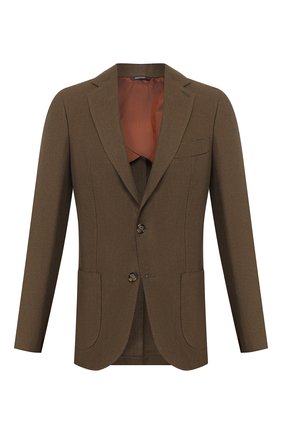 Мужской льняной пиджак LORO PIANA хаки цвета по цене 254500 руб., арт. FAL0969 | Фото 1 Мужской льняной пиджак LORO PIANA хаки цвета, арт. FAL0969 | Фото 1 (Длина (для топов): Стандартные; Рукава: Длинные; Материал внешний: Лен; Материал подклада: Купро; 1-2-бортные: Однобортные; Пиджаки М: Приталенный; Случай: Повседневный; Стили: Кэжуэл; Региональные ограничения белый список (Axapta Mercury): RU)